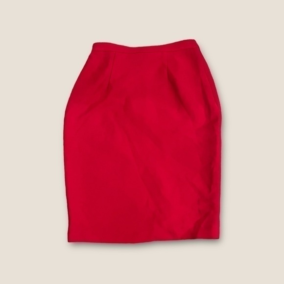 Vintage 80s-90s Cynthia Howie for Maggy Boutique Petites Pencil Skirt Red 6P - Picture 1 of 4